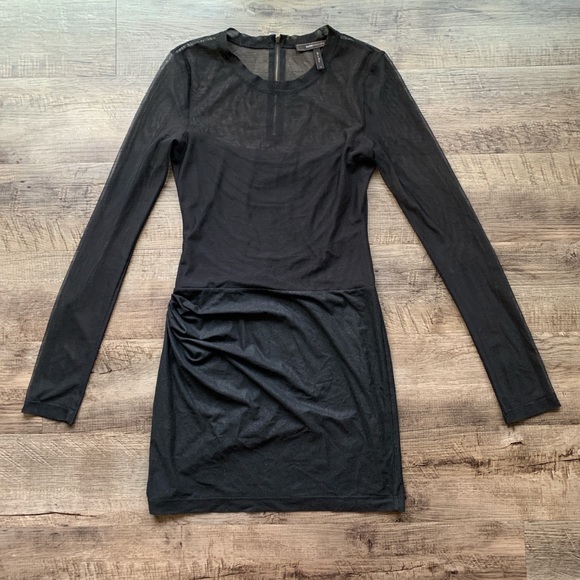 Bcbgmaxazria LBD black mesh minidress XS - Picture 3 of 5